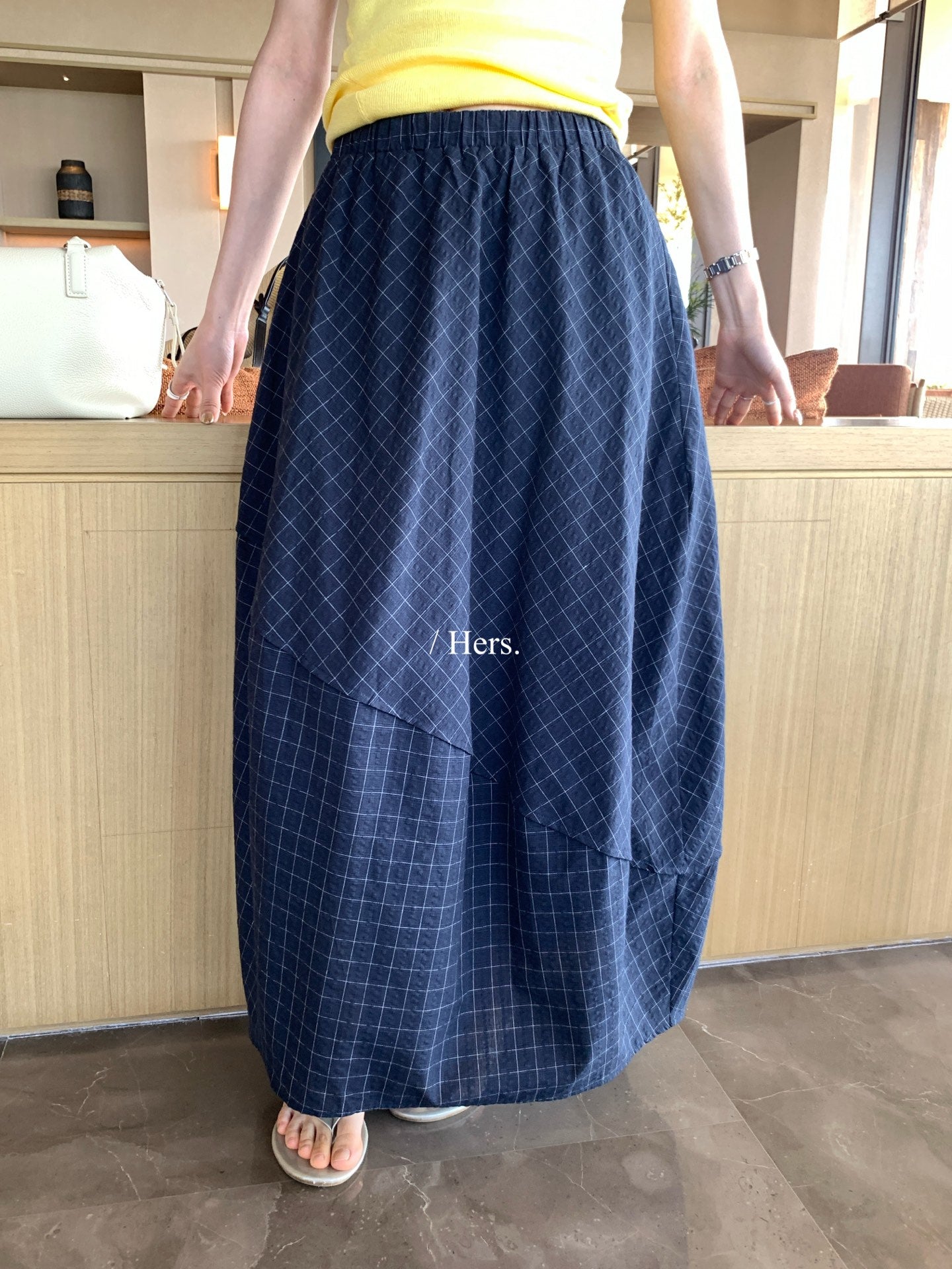 Hers - 格子山本半裙子   80304#