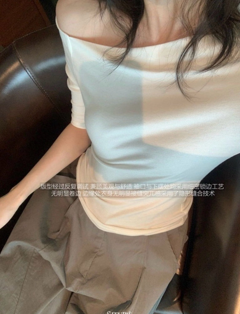 Hers-紙片gentle 斜肩上衣 0388#