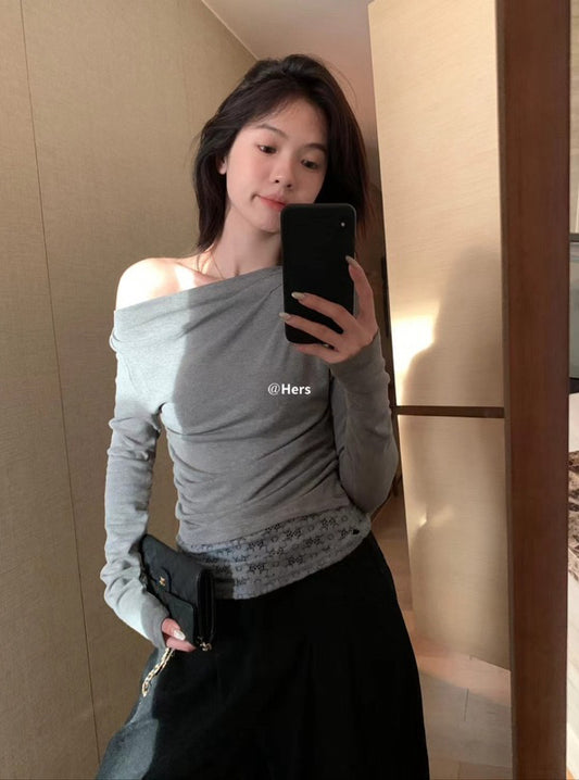 HERS> 多穿內絨花邊上衣 #10262#