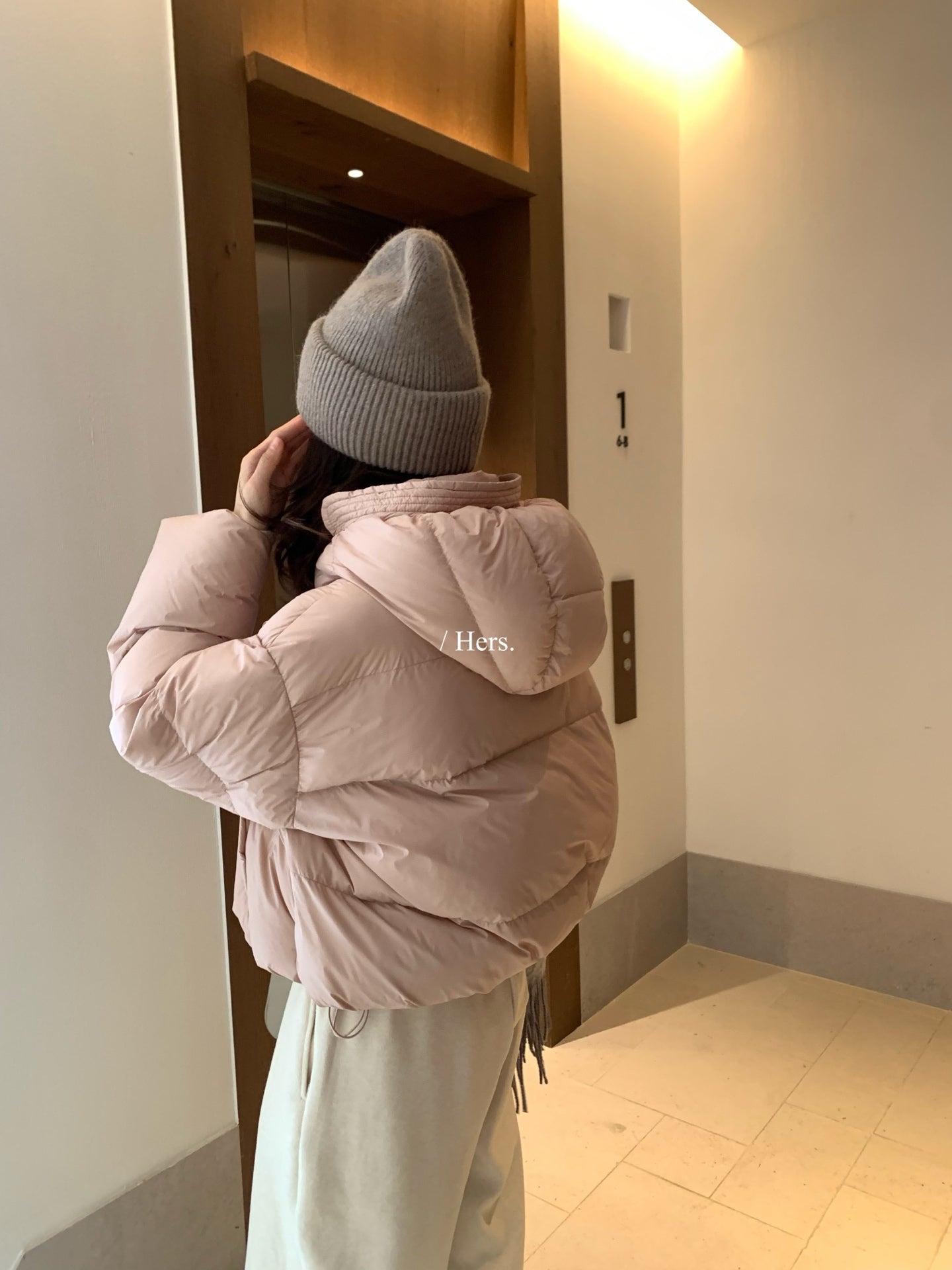 Hers -  云朵90%白鴨絨連帽與絨外套  92728#