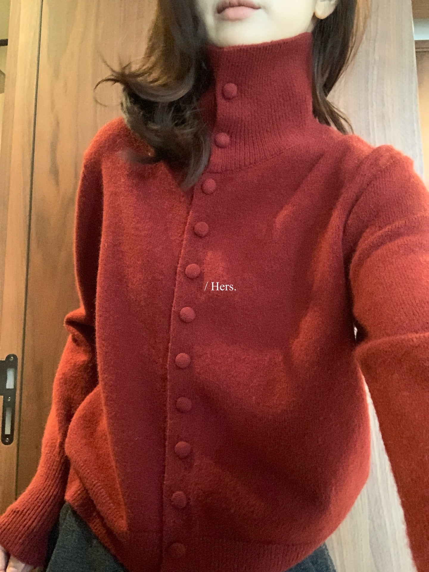 Hers - 單排釦高領毛衣  92515#