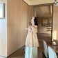 HERS> 復古花紋深V衫 21012#