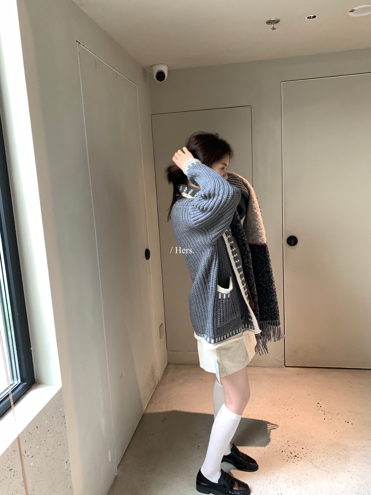 Metwo - 韓標 大毛衣車線開衫  92468#