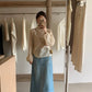HERS> 無腰頭開衩牛仔長裙 20625#