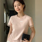 HERS> 可愛蕾絲袖純色T 20435#