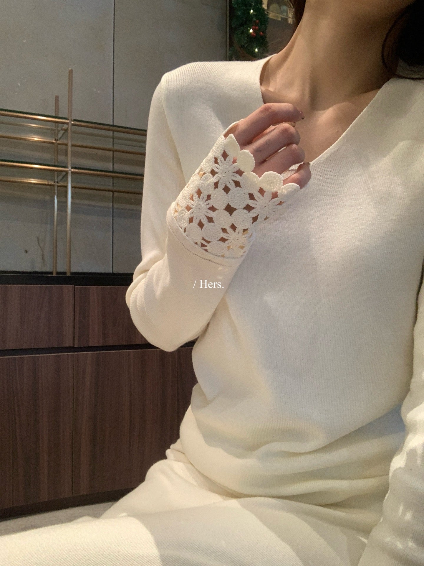 seeUbye - 編織拼接袖口針織衫  92811#