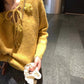 HERS> 立體花朵綁帶毛衣 10595#