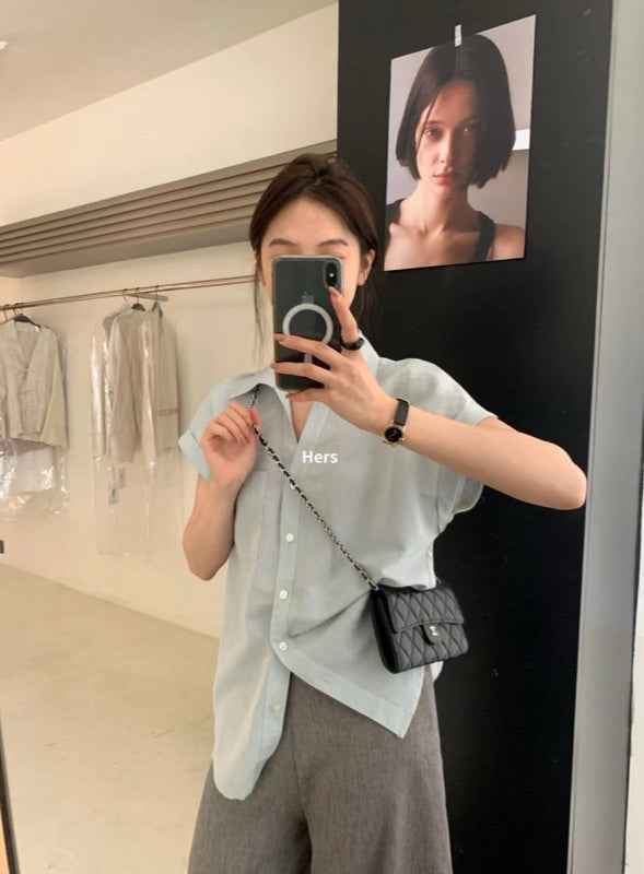 HERS> 簡約V領襯衫 9533#