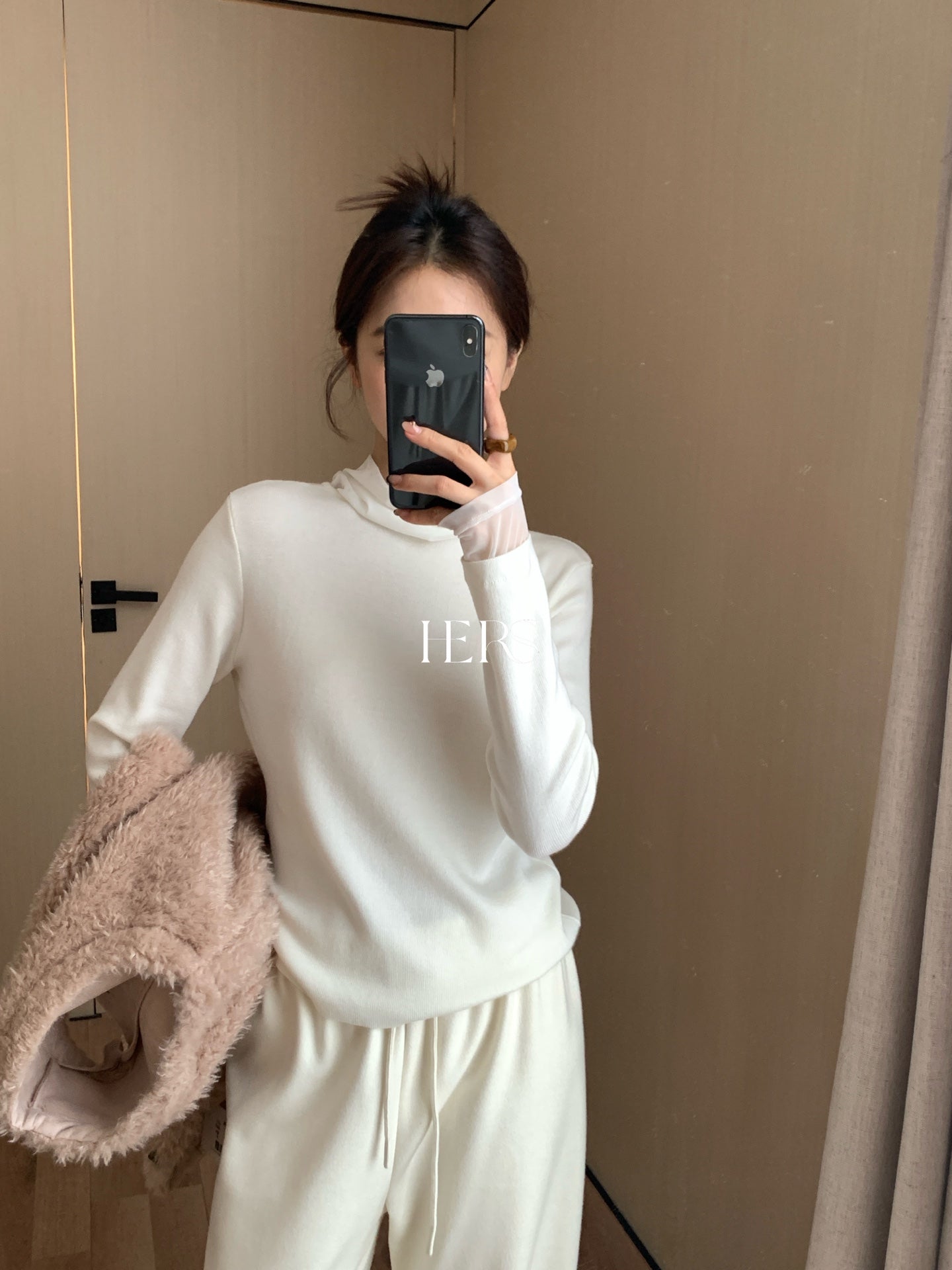 seeUbye - 歐根紗拼接氣質針織衫  92740#