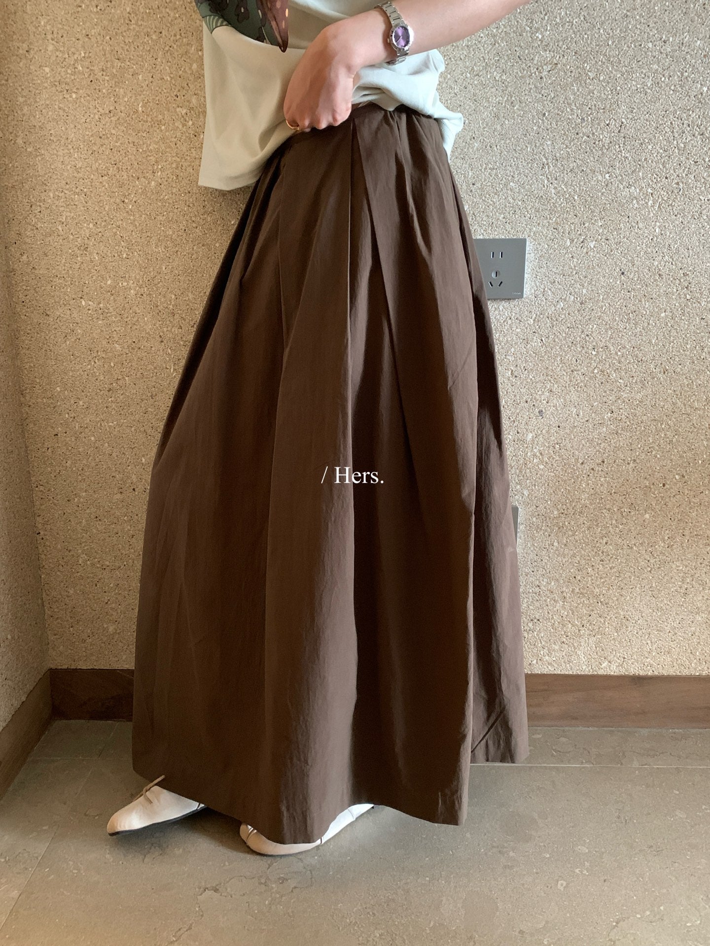 Hers - 花苞壓褶半身裙   80310#