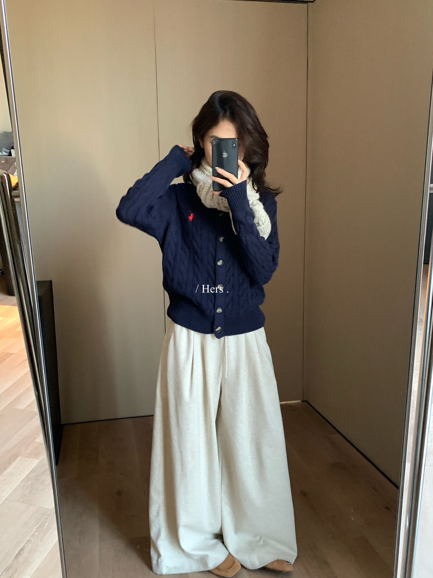 Hers - 厚針織開衫上衣   92691#