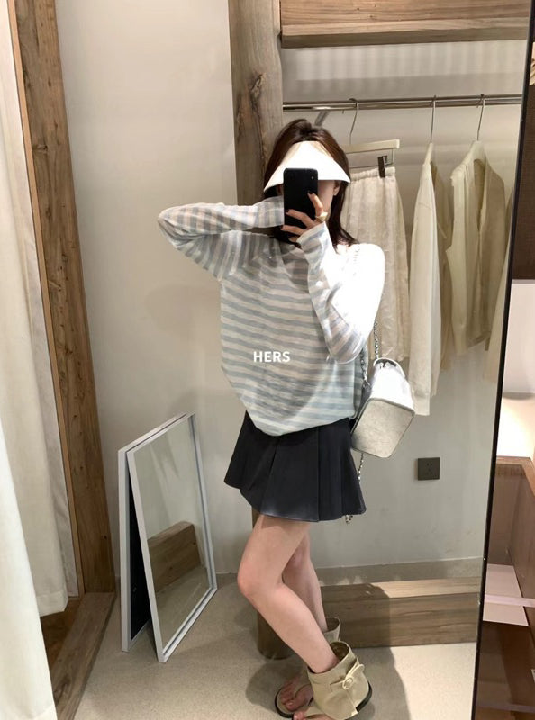 HERS> 條紋防曬衫 20534#