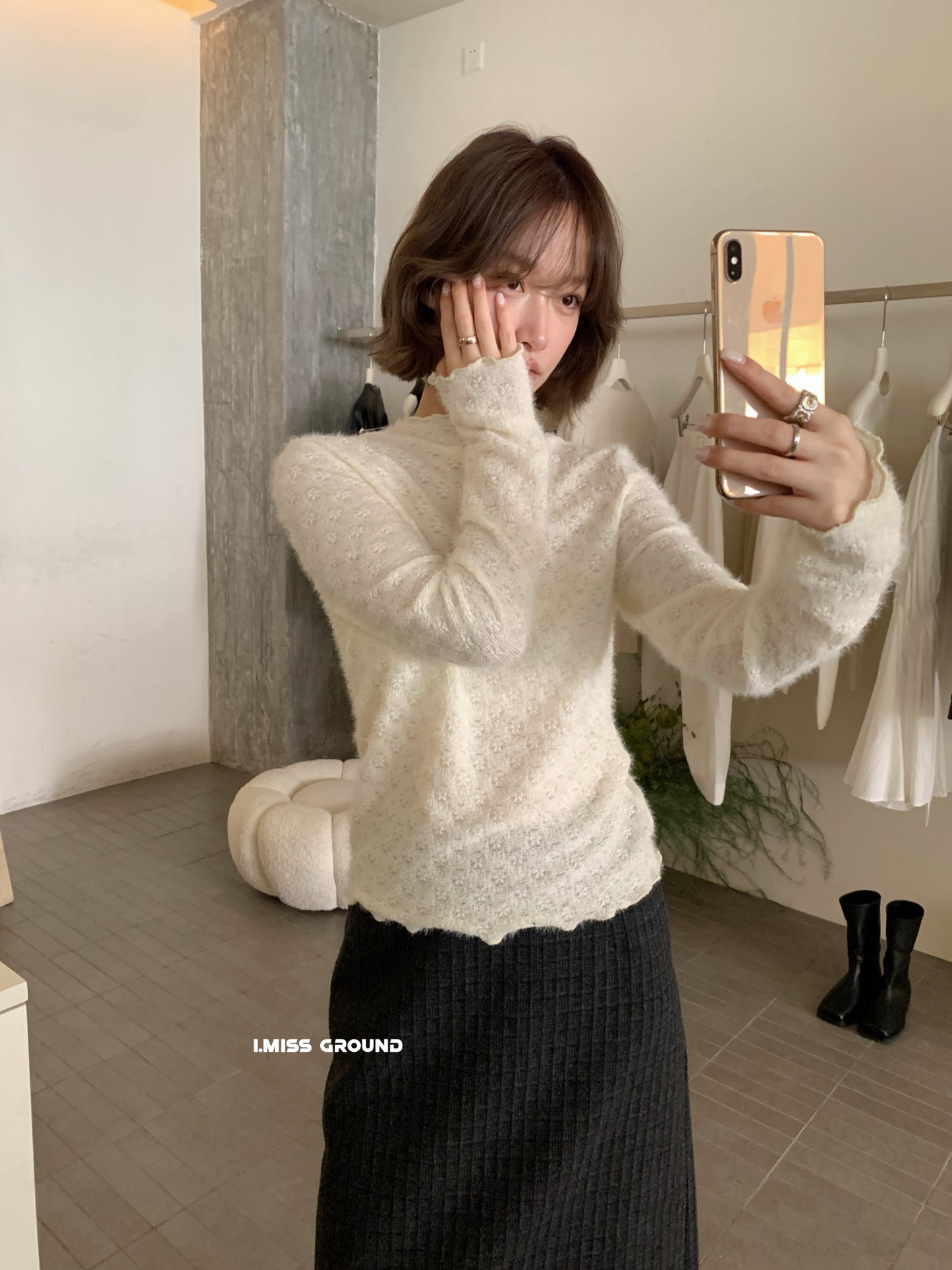 i miss - 仙仙兒蕾絲打底衫  90533#