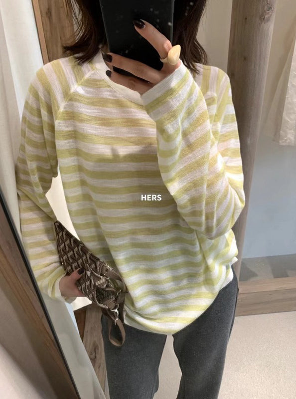 HERS> 條紋防曬衫 20534#