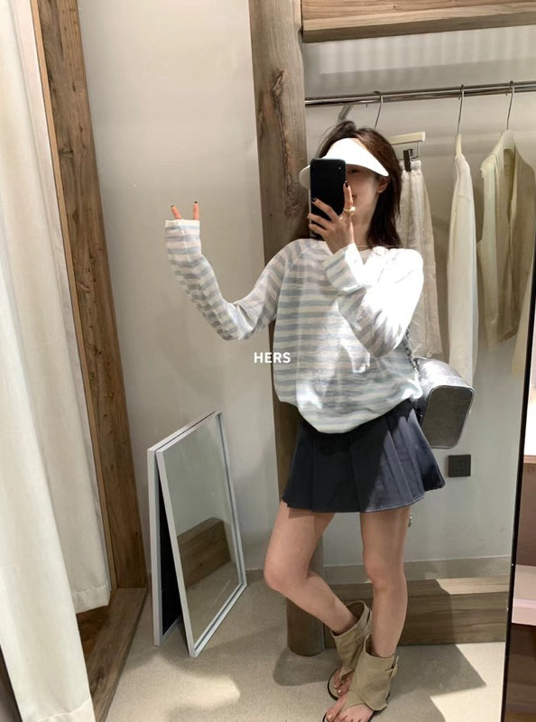 HERS> 條紋防曬衫 20534#
