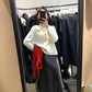 HERS> 立體花朵綁帶毛衣 10595#