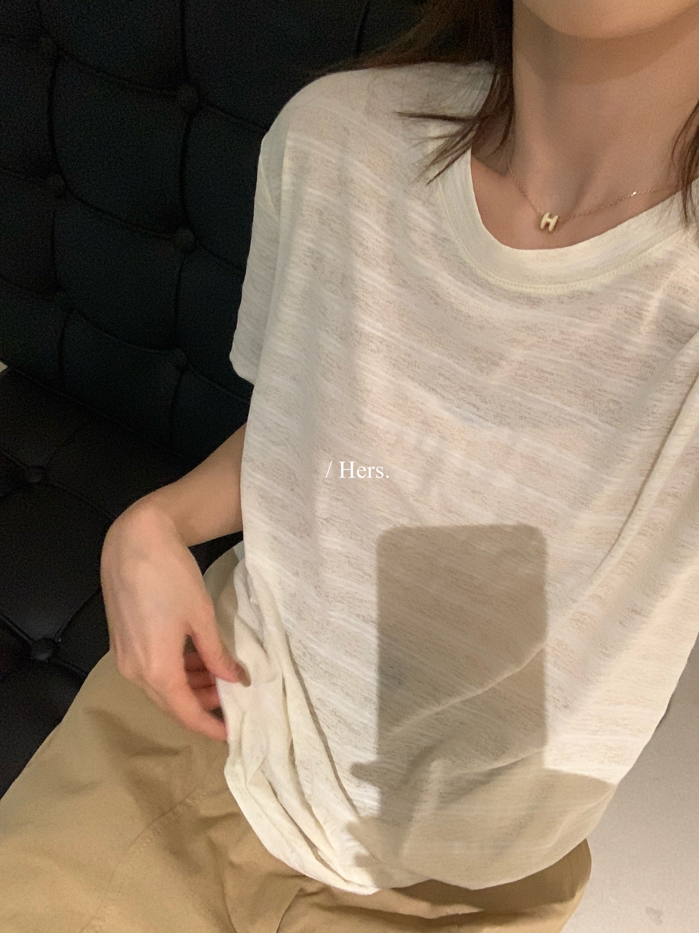 Hers - 竹節肌理感條紋T  80685#