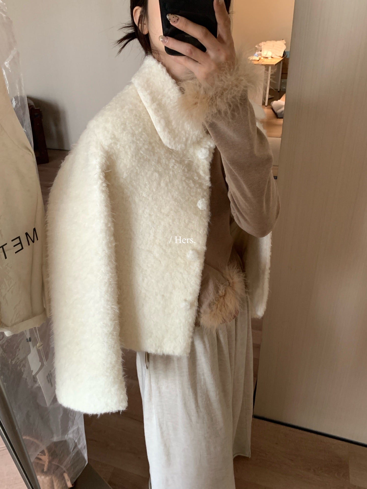 Hers - 奶芙芙小香風夾絨外套    92564#