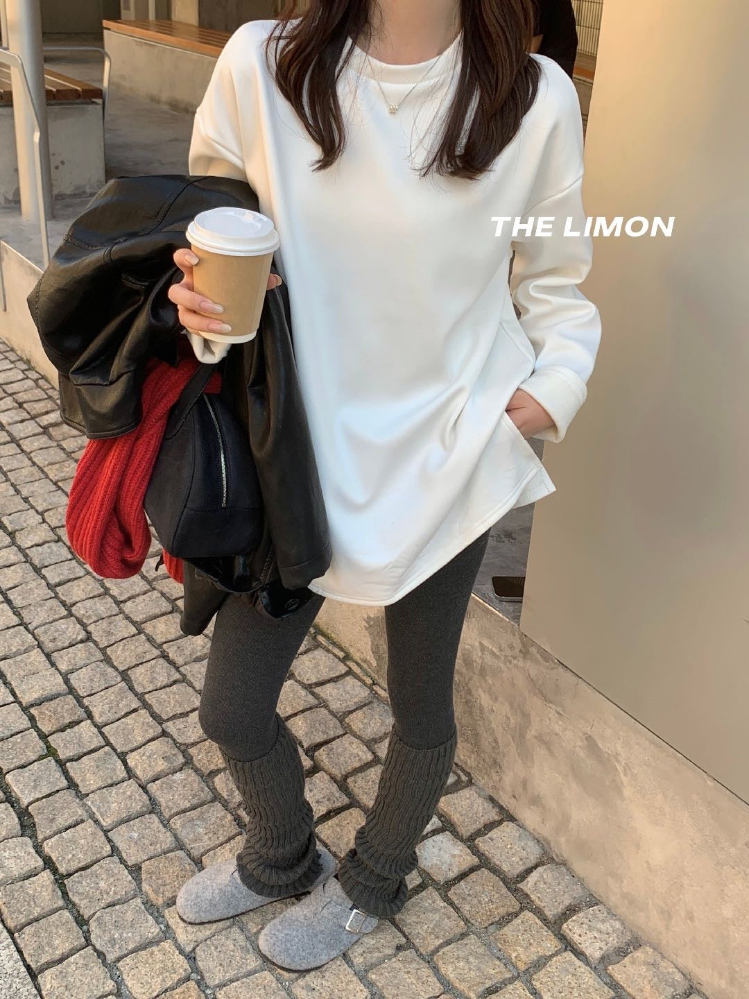 LIMON - 加厚長袖加絨大版T 9296#