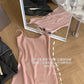 METWO> 私服面料定制粉吊帶裙sml 1240#