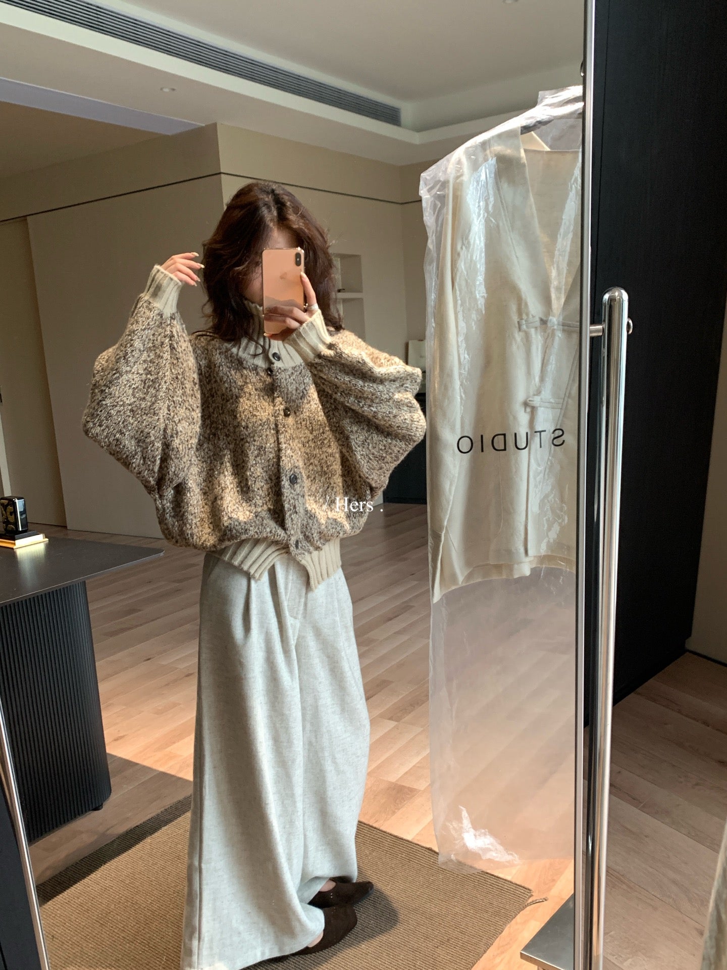 Hers - 撞色高領毛衣  92665#