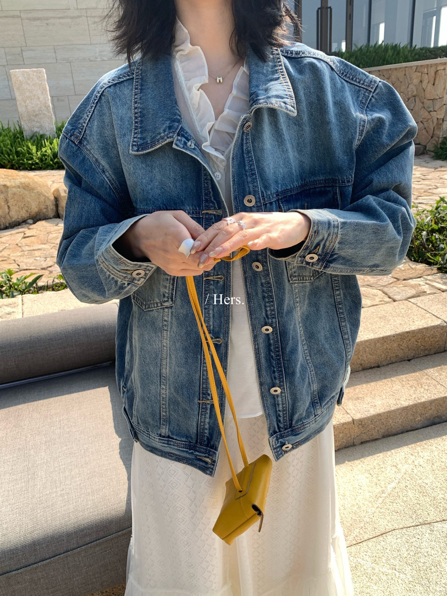 Hers -  廓型牛仔外套   80268#