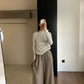 HERS>#純色花邊闊腿褲 10002#