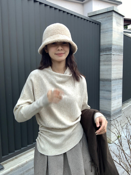 HERS - 掐腰顯瘦蕩領針織衫  925233#