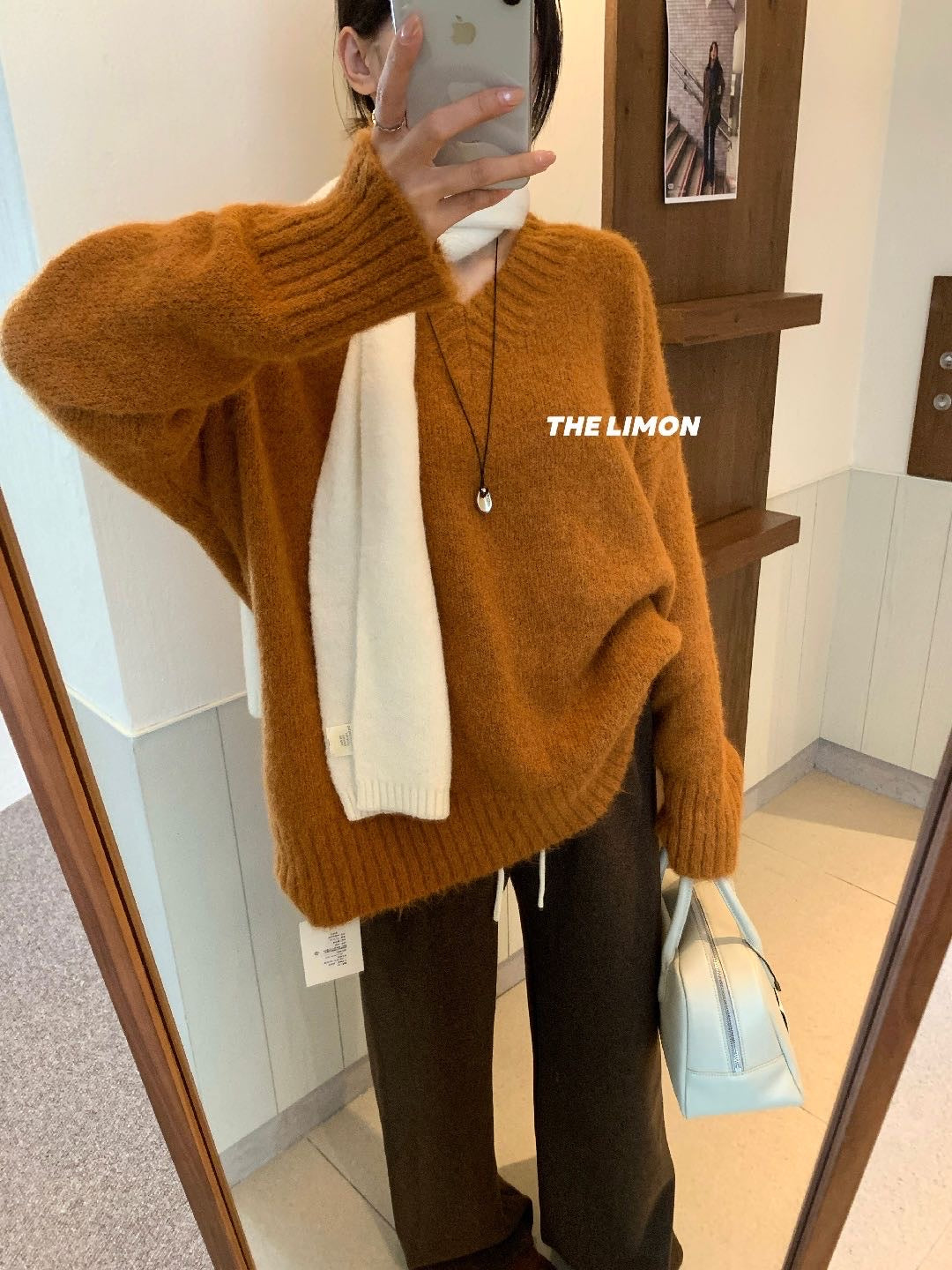 Limon - V領鬆弛毛衣  217#