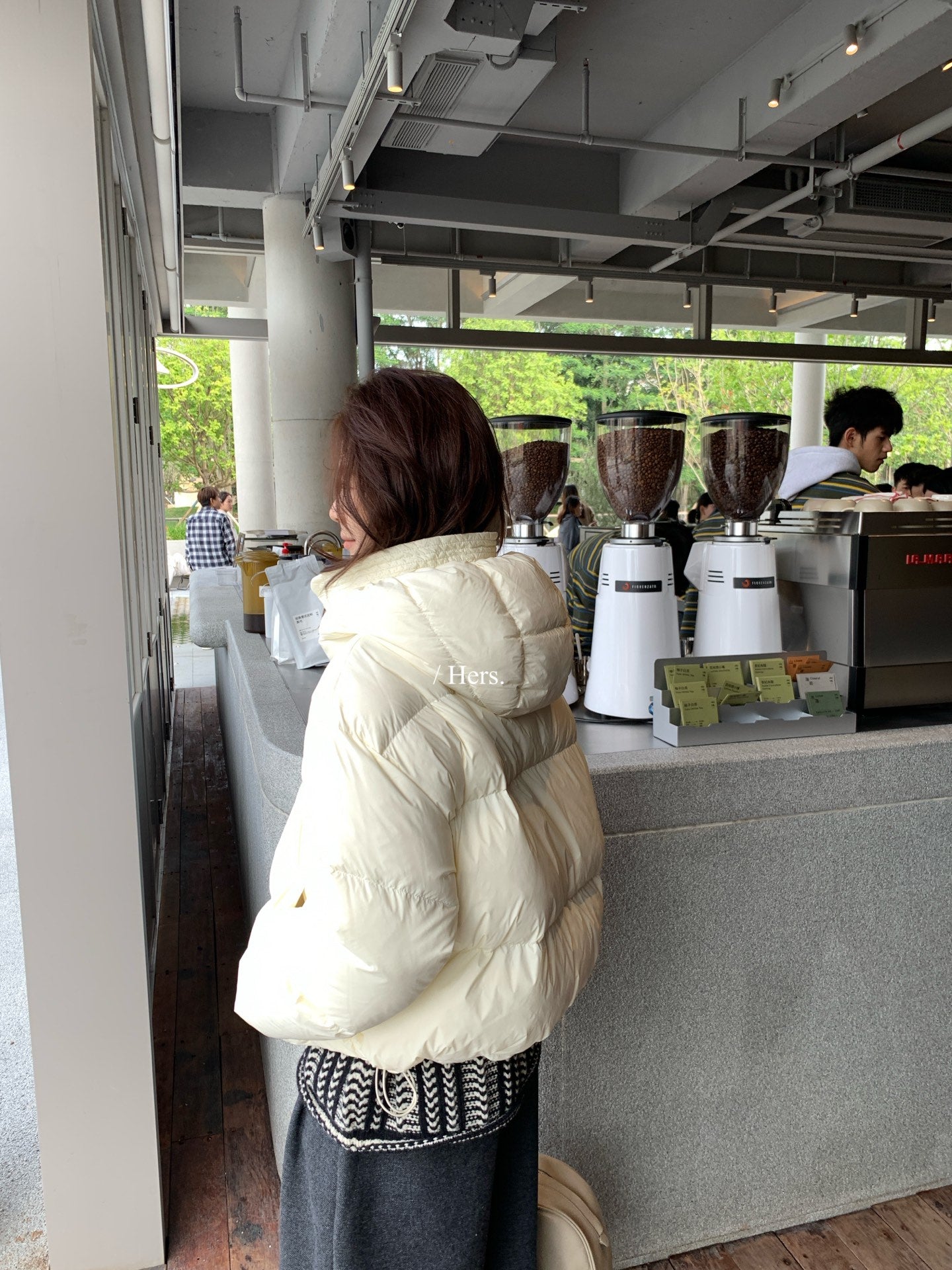 Hers -  云朵90%白鴨絨連帽與絨外套  92728#