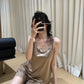 Hers - 絲滑緞面帶BRA吊帶睡衣套裝   228#