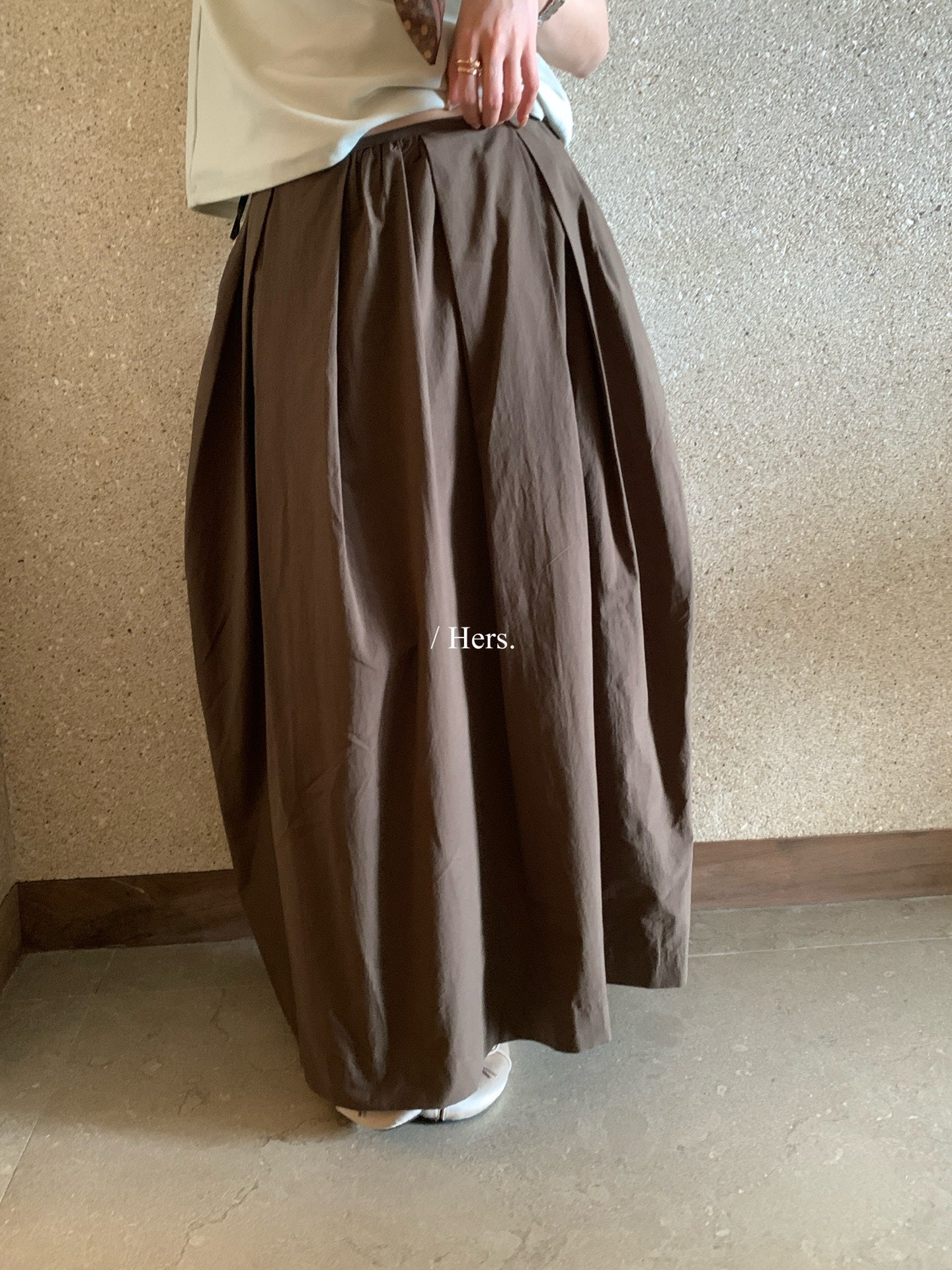 Hers - 花苞壓褶半身裙   80310#
