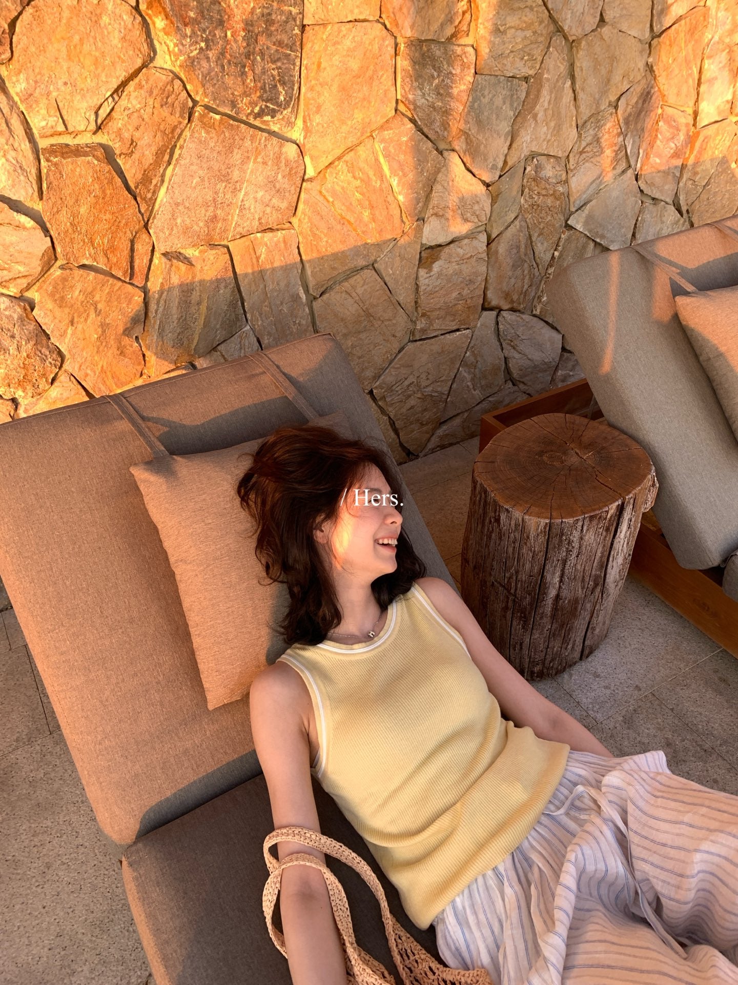 Hers - 撞色針織背心   08127#