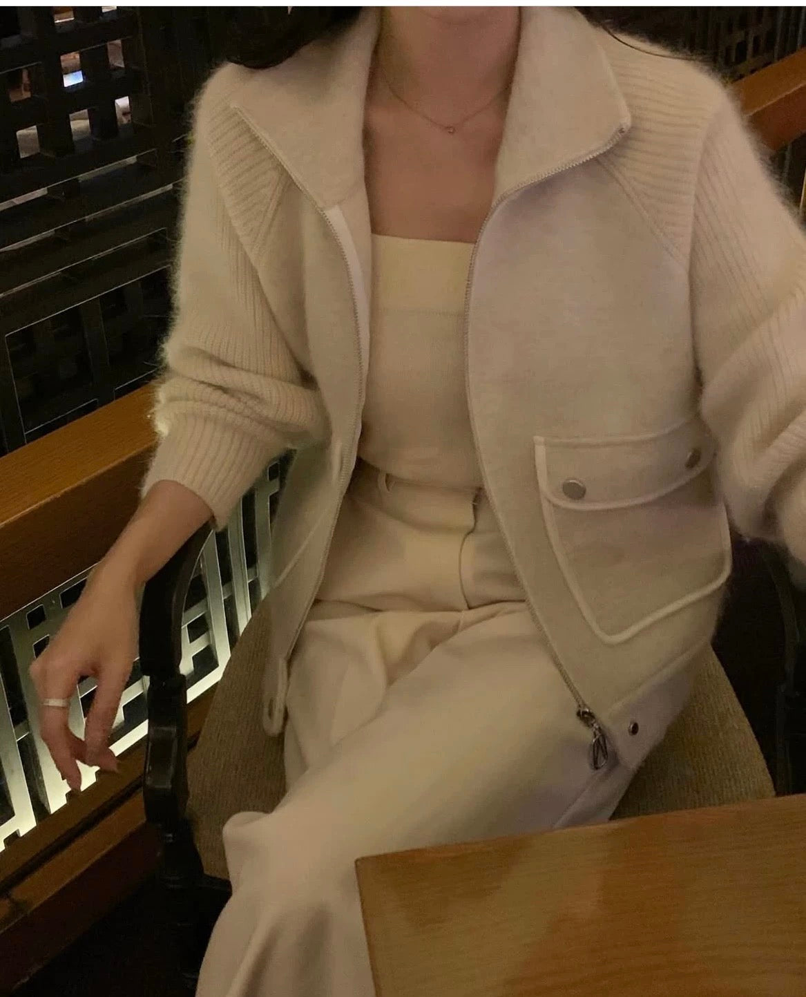 YJNN - 小香風毛呢針織小外套 366#