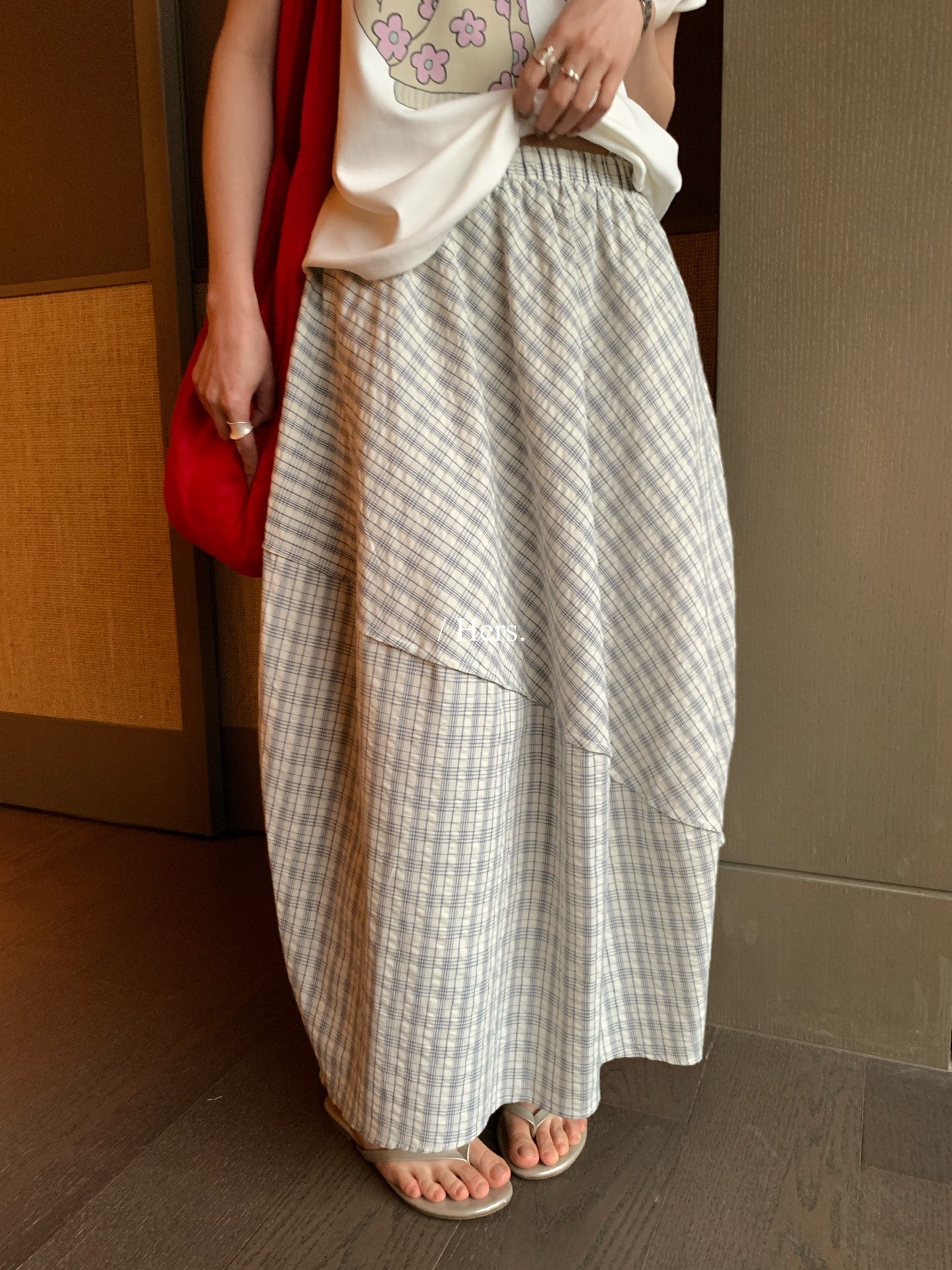 Hers - 格子山本半裙子   80304#
