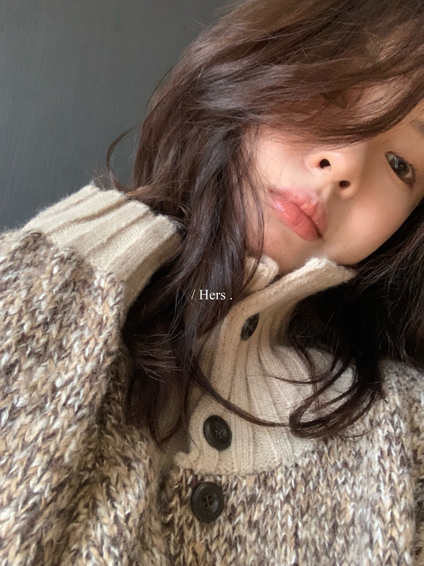 Hers - 撞色高領毛衣  92665#