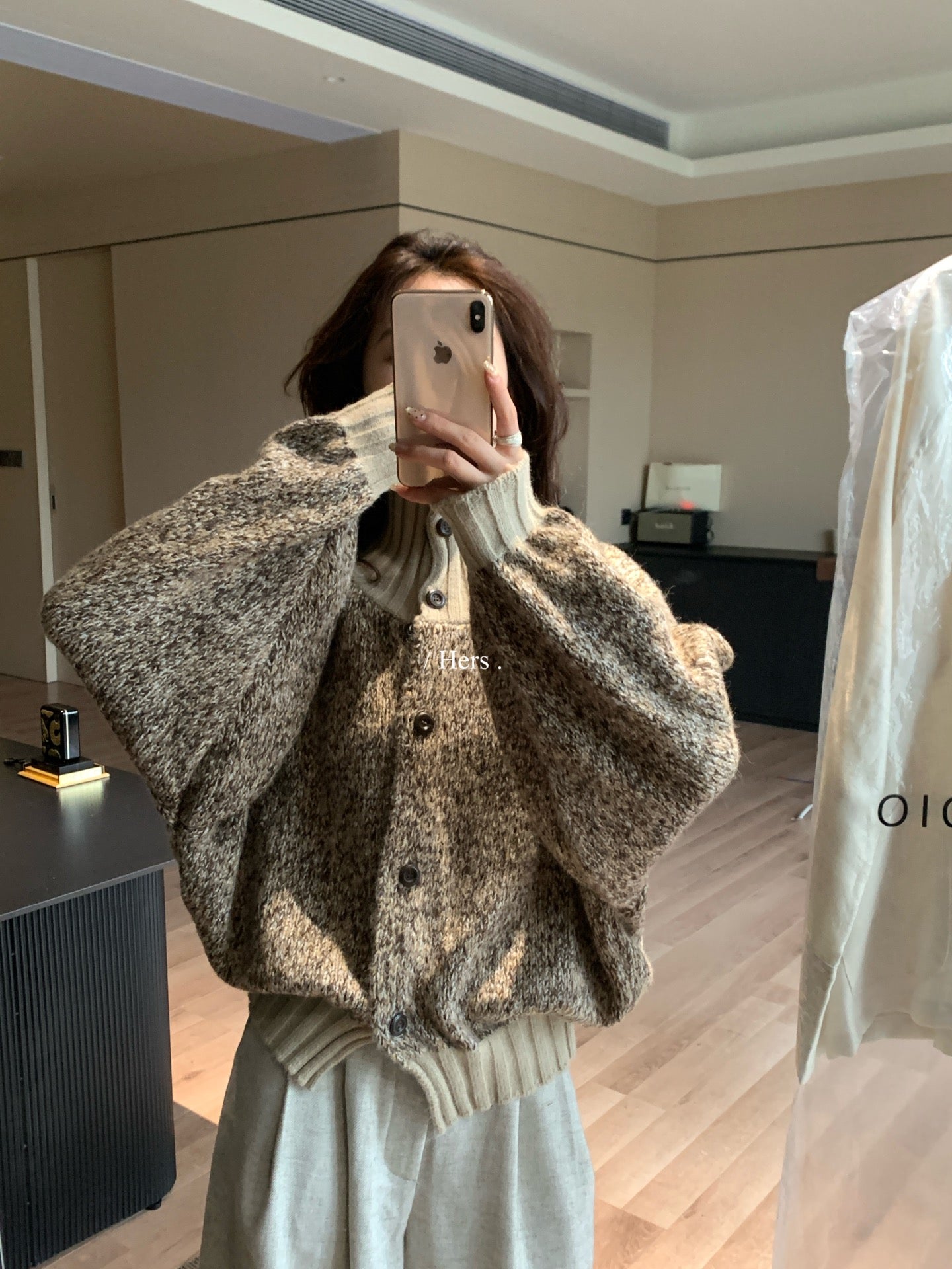 Hers - 撞色高領毛衣  92665#