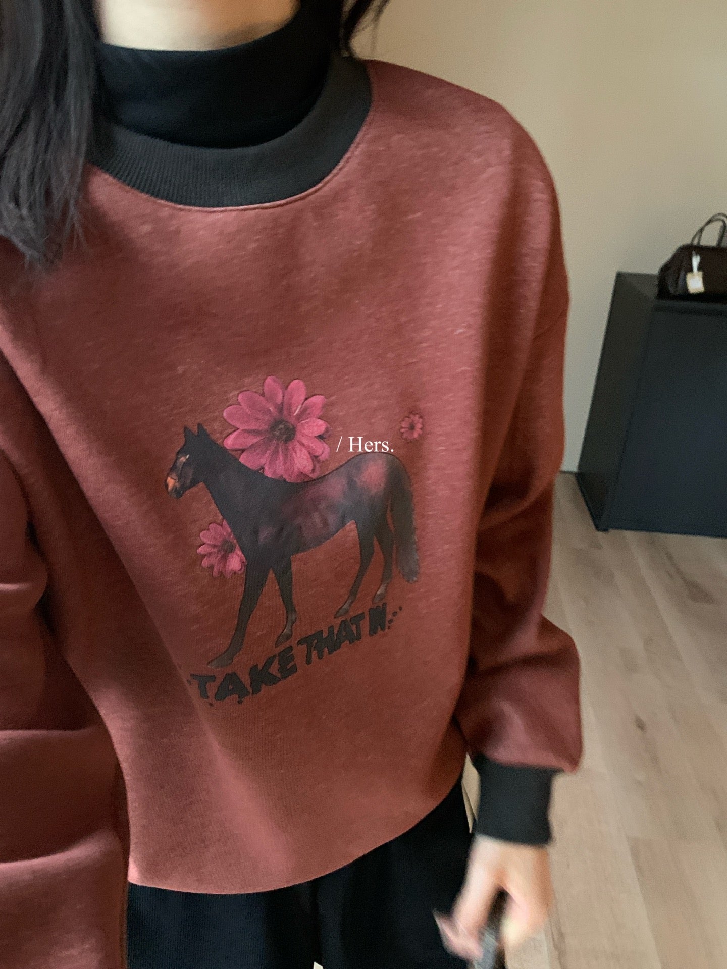 Hers -  騎士馬內絨衛衣   92517#