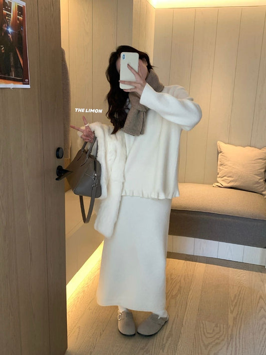 Limon - 云朵北極絨毛衣套裝  2282#