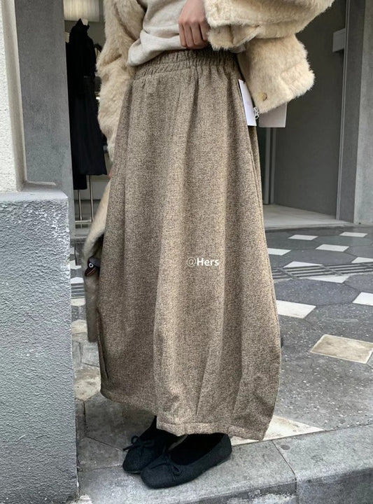 HERS>  造型感毛呢氣球半裙 10510#