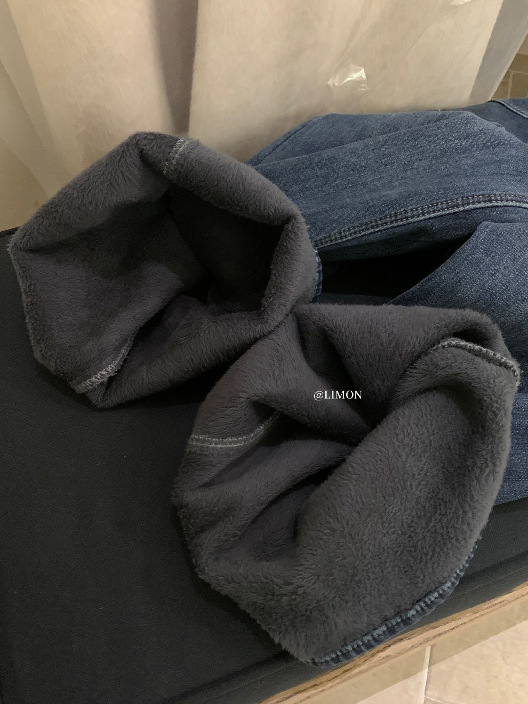 LIMON - 超模柔絨牛仔褲2色配腰帶 2636#