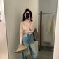 HERS> 復古水洗牛仔褲 20393#