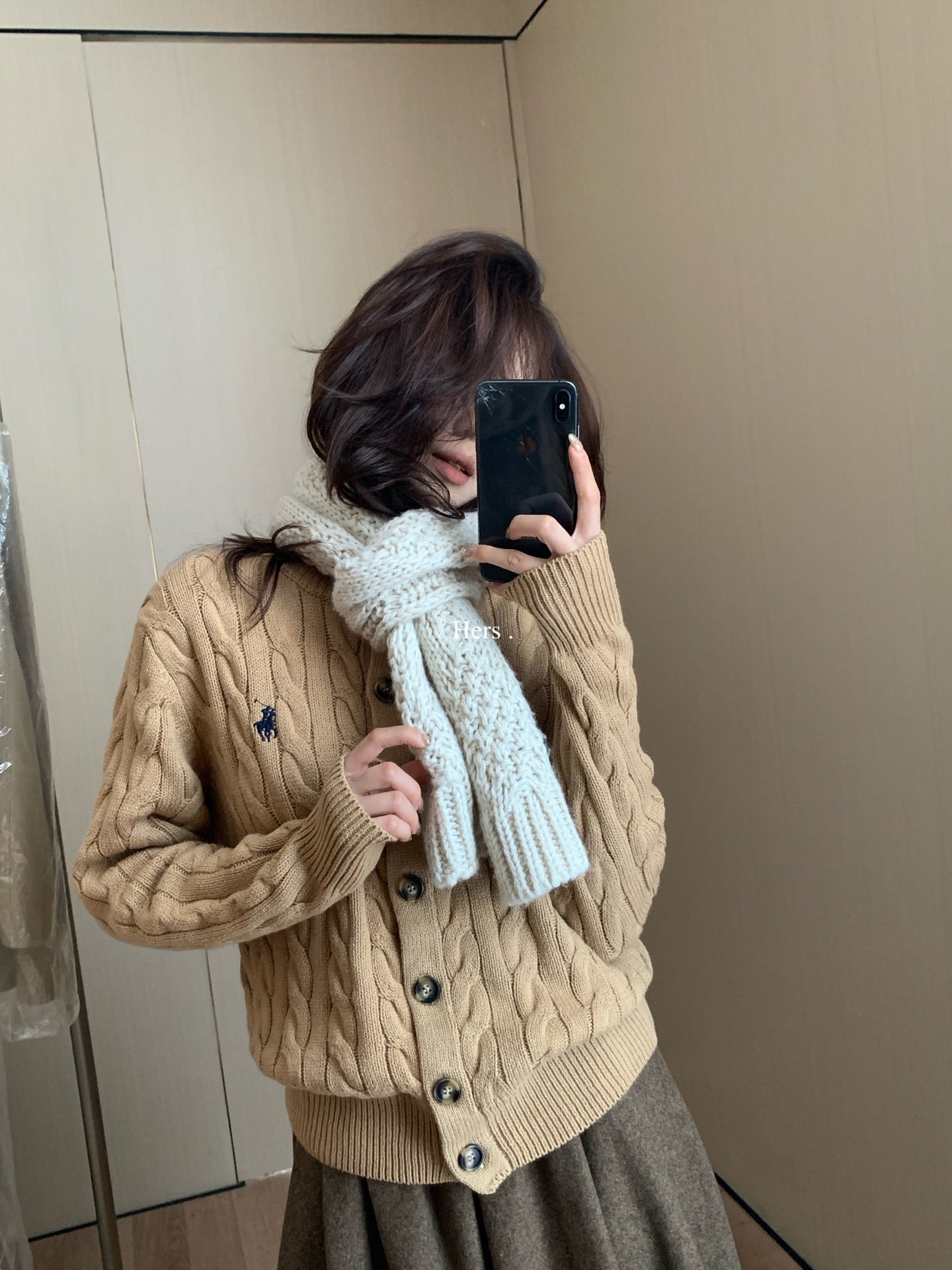 Hers - 厚針織開衫上衣   92691#