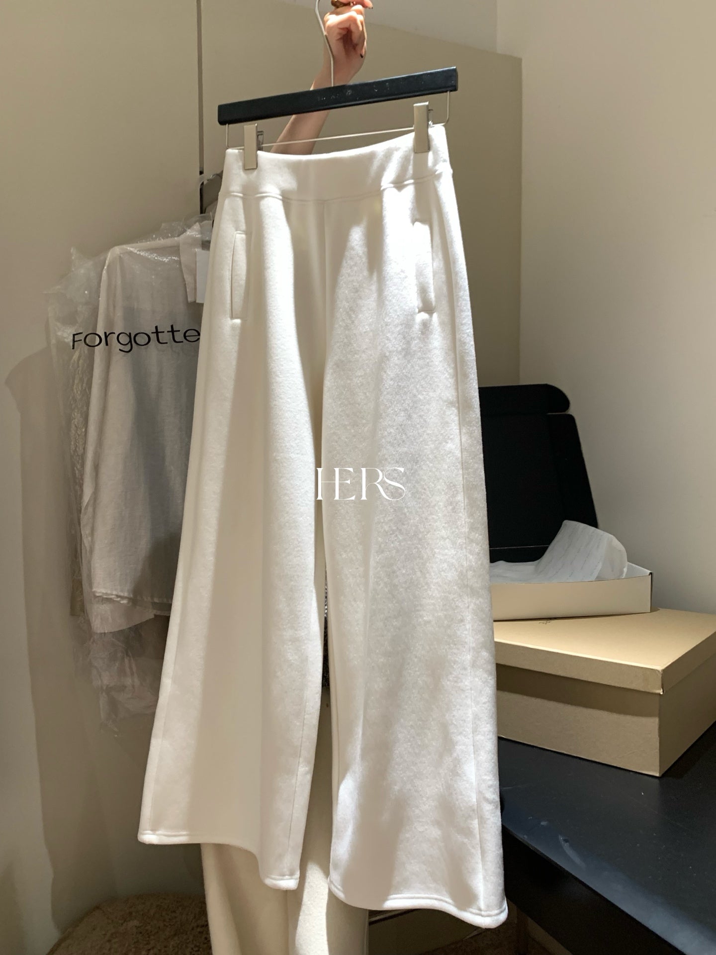 seeUbye - 好版型!加絨加厚紙片直筒褲  92803#