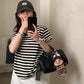 HERS>  簡約輕盈雪花麻T   21006#