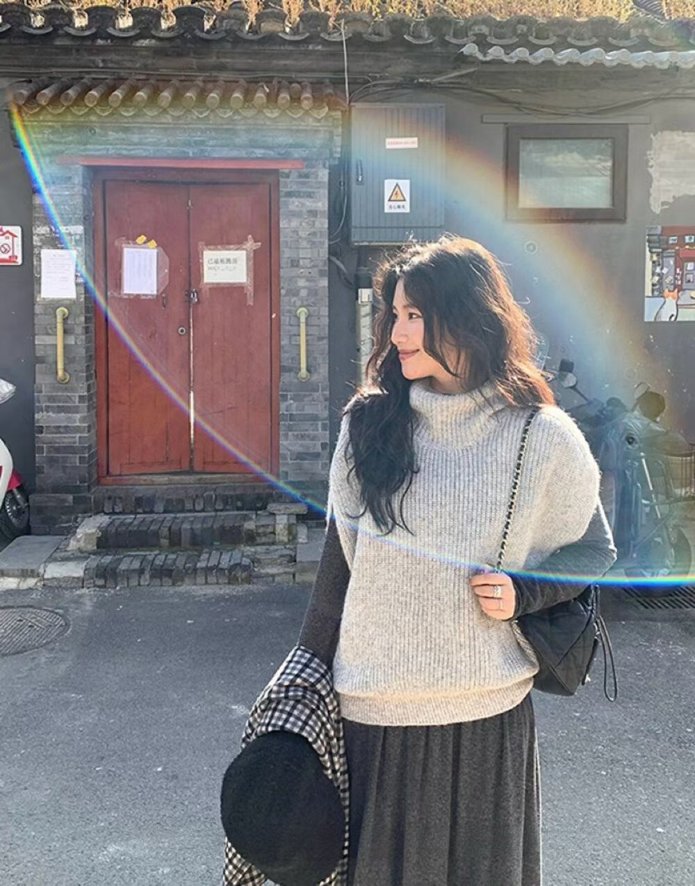 YJNN - 三件套-高領針織馬甲刷毛打底套裝  5132#