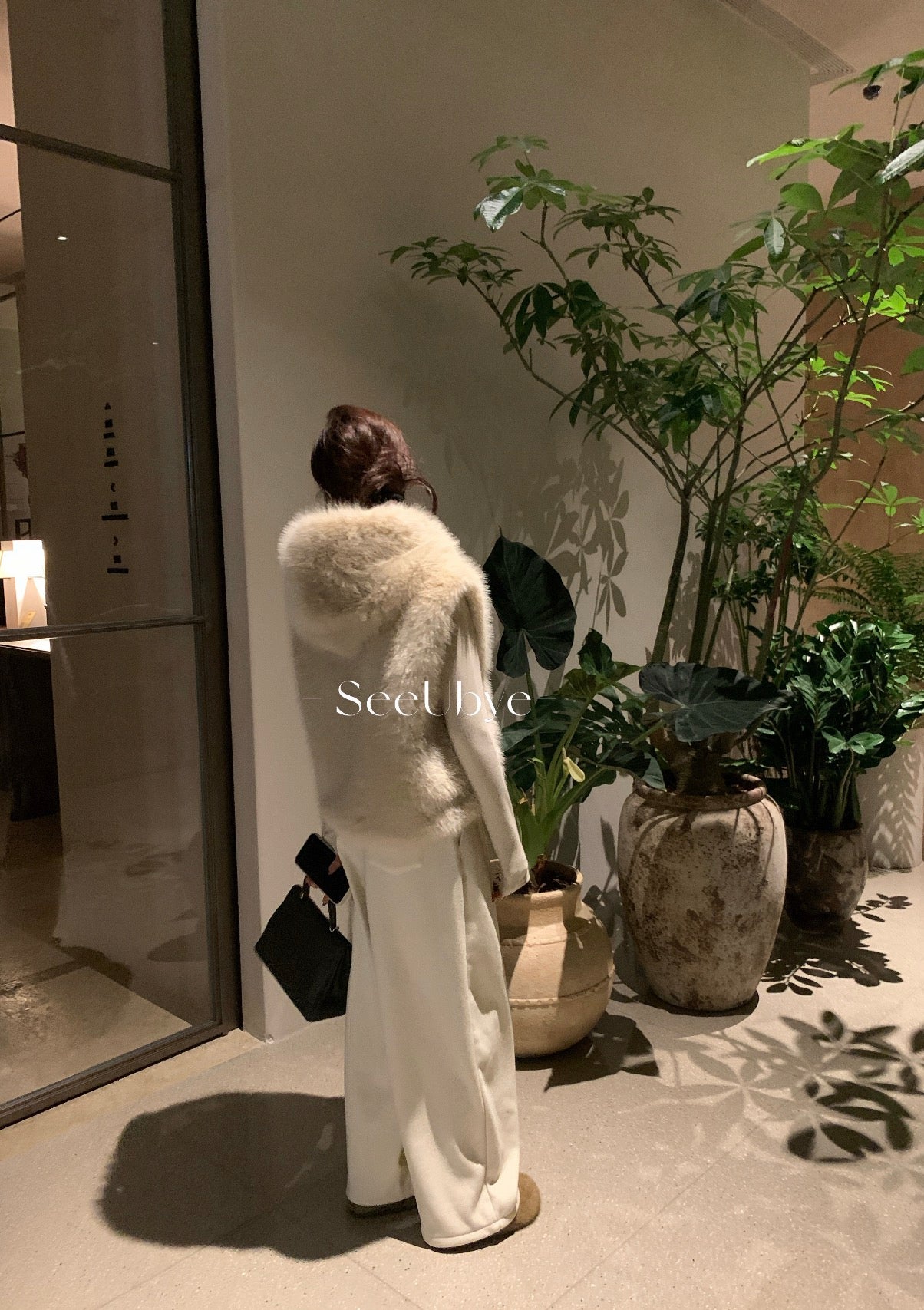 seeUbye - 皮草毛絨連帽馬甲  710#