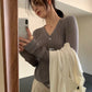 HERS> 氣質V領針織開衫 10035#