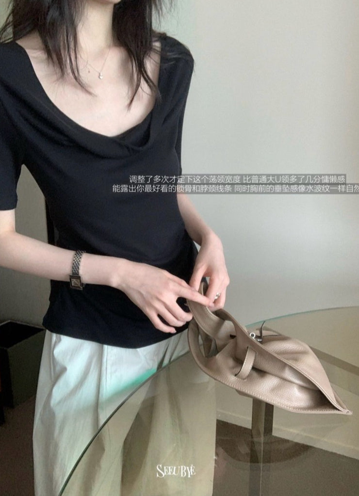 Hers -雲朵蕩領T 自在兩穿  0366#