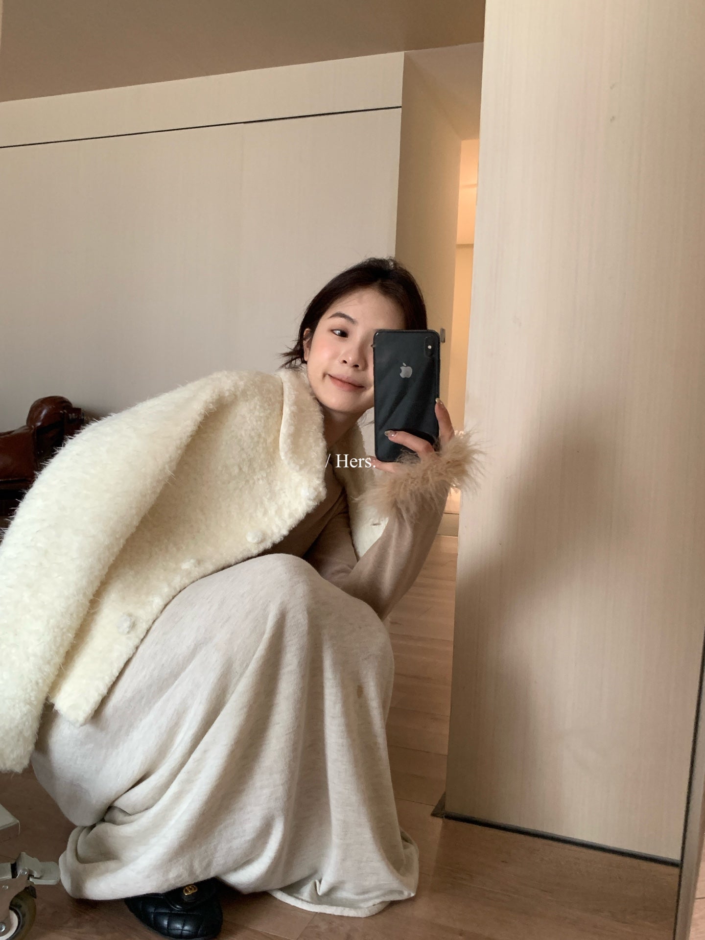 Hers - 奶芙芙小香風夾絨外套    92564#